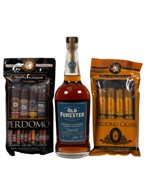 Perdomo Champagne & Maduro Fresh Packs with Fox Selection Old Forester Barrel Strength 2025 Package